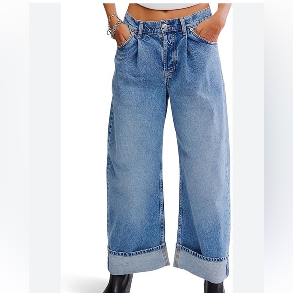 FREE PEOPLE ALIA WIDE LEG JEANS size 26
